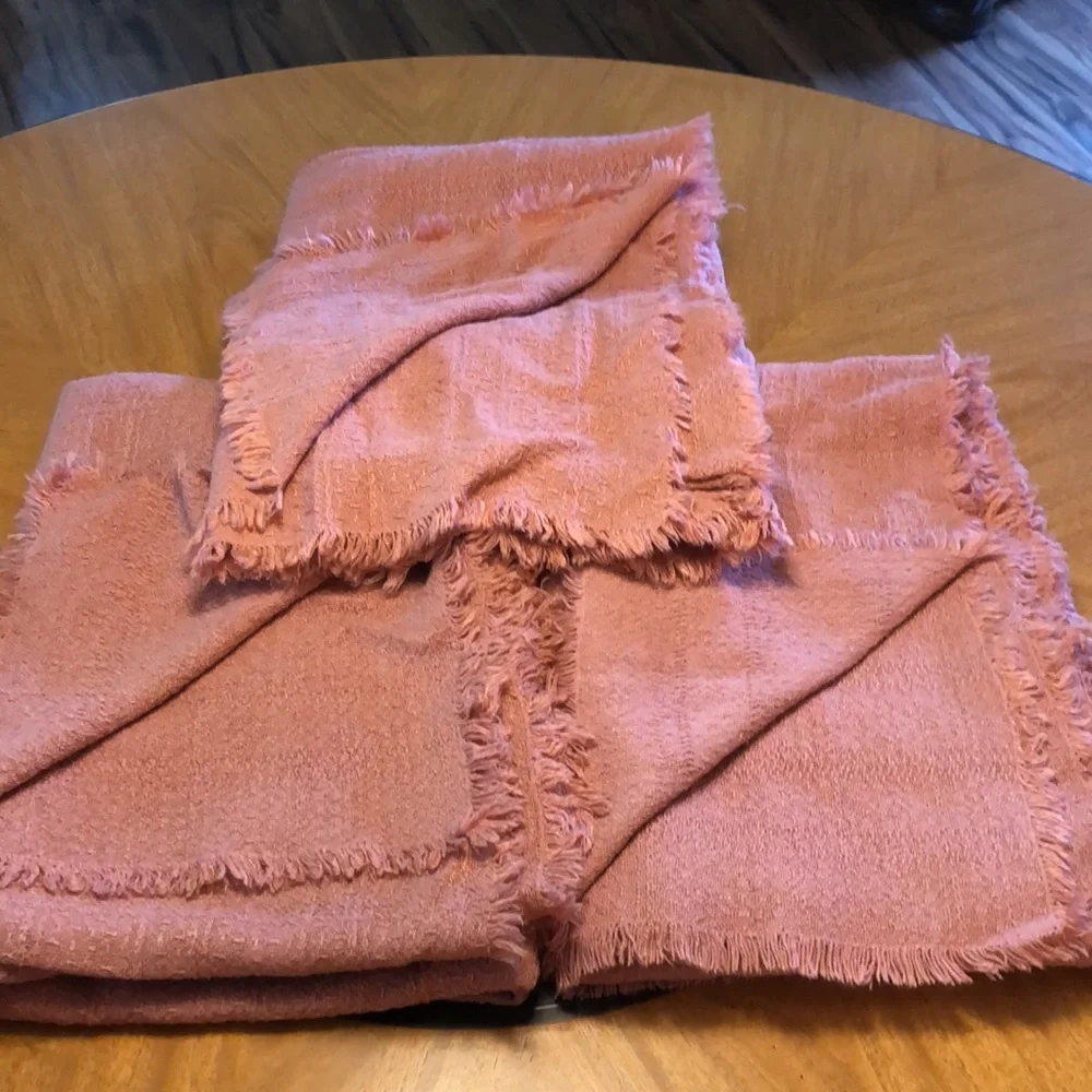 3 - 44”x60” & 1 Oval 48”x62” Woven tablecloths - fabric is unknown to me
